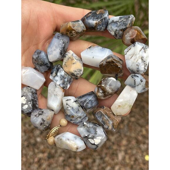 GSJ Signed 144 Grams Chunky Raw Agate Heavy 16" Necklace 14k Statement VTG - Picture 11 of 12